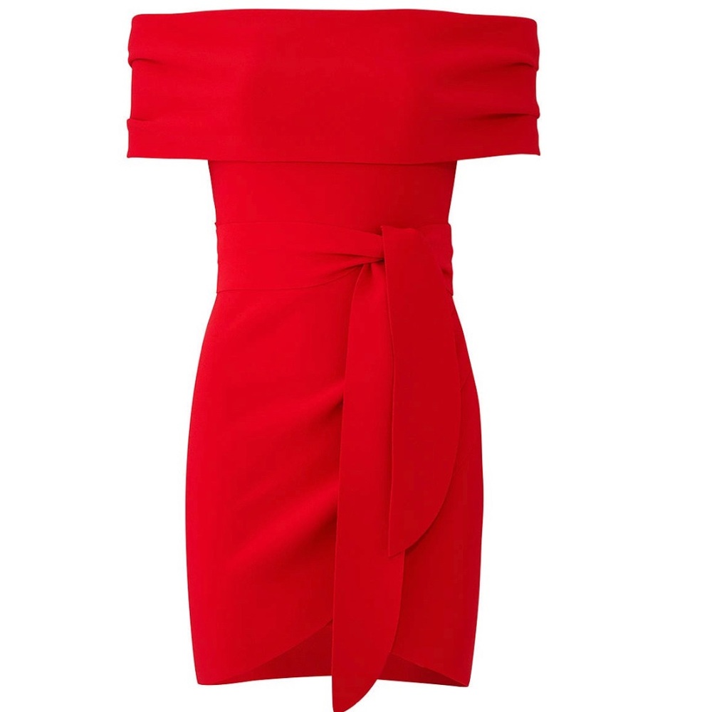 Red off shoulder dress - Picture 1 of 10